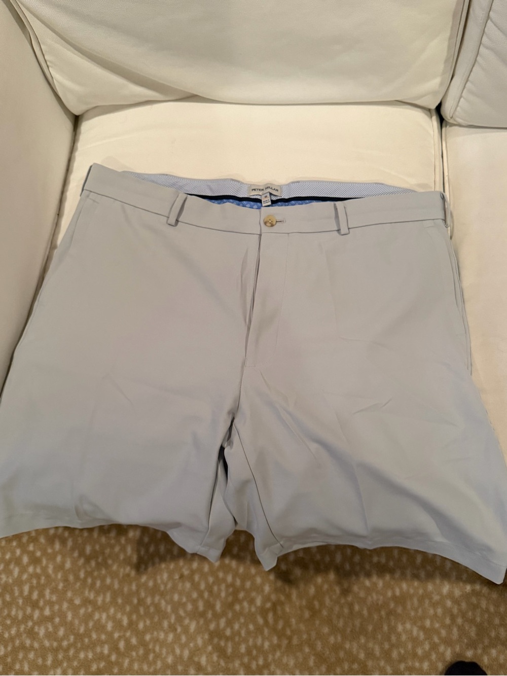 Peter Millar Men's Light Gray Stone Salem Shorts 40